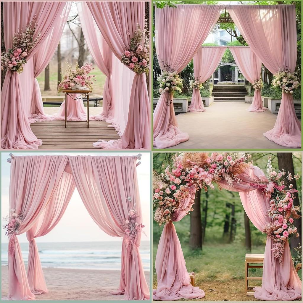1PC Arch Wedding Veil Lawn Wedding Event Outdoor Decoration Drape Wedding Drapery Table Flag Arrangement