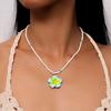 5Pcs Colorful Bead Choker Resin Plumeria Necklace Fashion Flower Beaded Necklace  Daily Wear