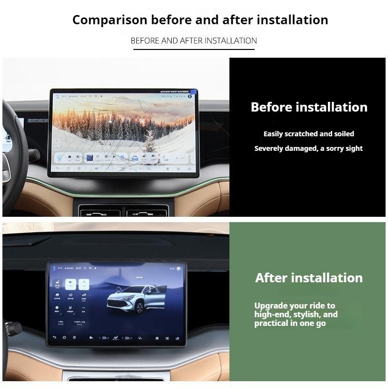 For BYD Song L DM-i Screen Silicone Protective Cover Navigation Center Console Display Protective Cover Framework Car Interior