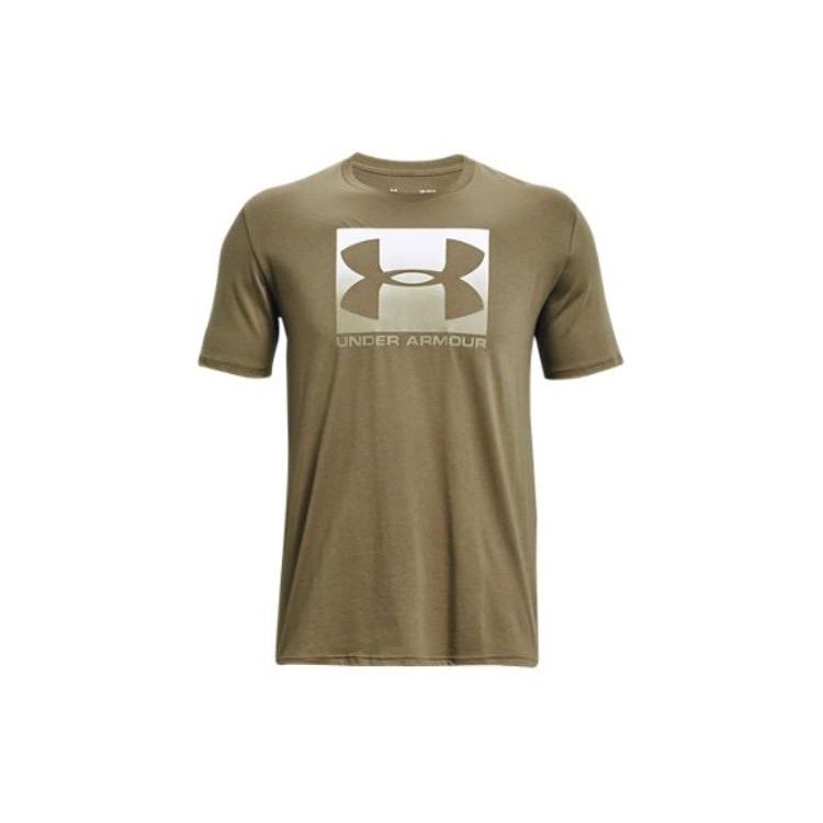 Under Armour Спортивная удобная американская ретро тренировочная футболка с логотипом и круглым вырезом, короткий рукав, мужская футболка, зеленая 1329581-361