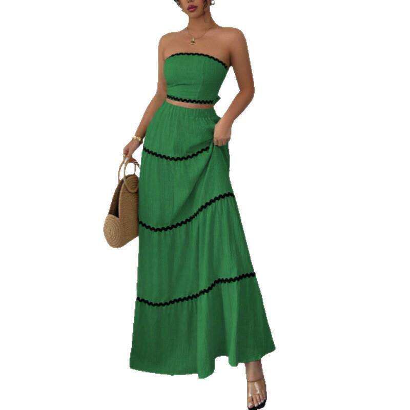 New Summer Strapless Lace Long Dress