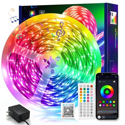 Светодиодная лента Миллион RGB Приложение Пульт Дистанционного управления Таймер 22 Бесступенчатое затемнение Сертифицирован в Высокий Цвет Высокий Совместим с Google App Store [16 Цветов, + Управление,