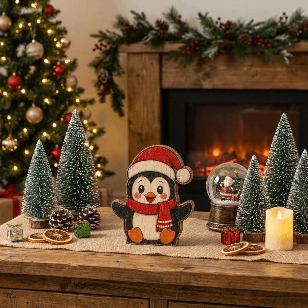 Tree Sock Christmas Wooden Ornaments Snowman Xmas Desktop Ornaments Christmas Decoration OfficeV