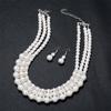 Европейский и американский популярный горячо продаваемый короткий модный многослойный воротник из искусственного жемчуга женское ожерелье серьги набор из двух предметов женский