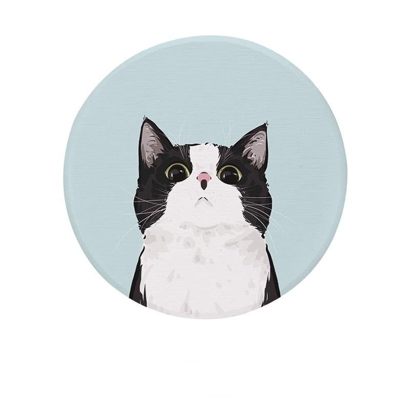 1/2 шт. быстросохнущий жесткий коврик для напитков с рисунком, коврик для чашки чая, антиожоговый коврик для декора стола, коврик для чашки с котом, декор для посуды 10 см