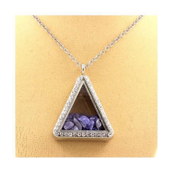 Stones and Minerals. Raw Tanzanite Necklace. Triangle Model.