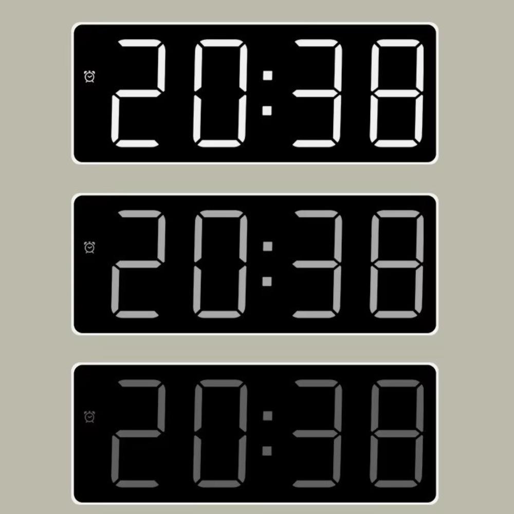 RGB Colorful Alarm Clock LCD Display 4 Digitals LED Digital Clock with Temperature Date Adjustable Brightness Electronic Clock