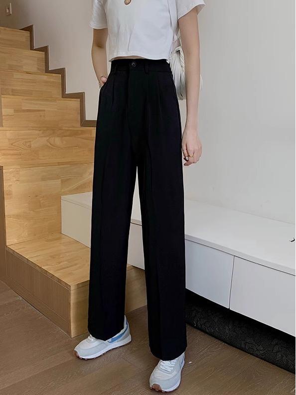 Брюки палаццо с высокой талией цвета молочного чая - Женские повседневные брюки в пол