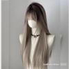 Super Hot Gradient Dyed Asian Style Long Straight Wig with Bangs - European & American Full Head