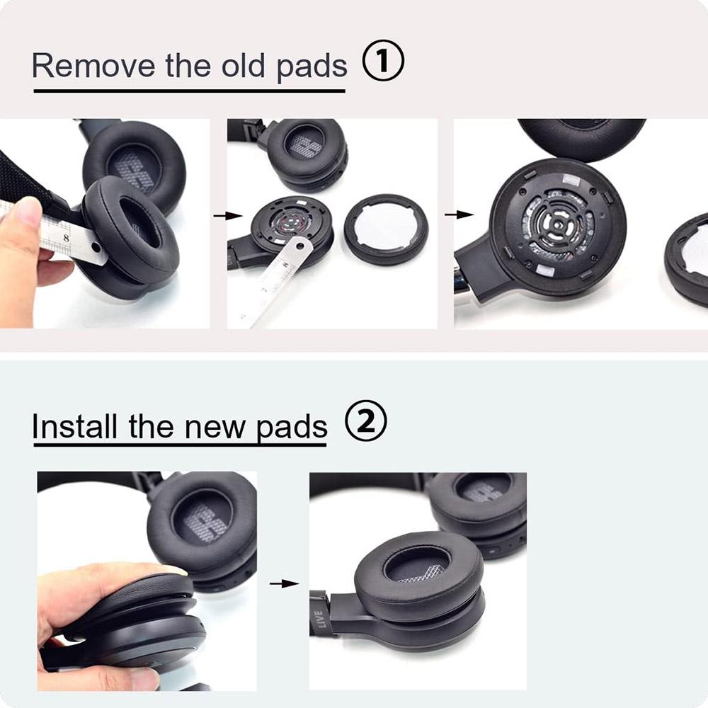 Headphones Ear Cushions Memory Sponge Earpads Cover Earmuffs Repair Parts for JBL LIVE 400BT/460NC
