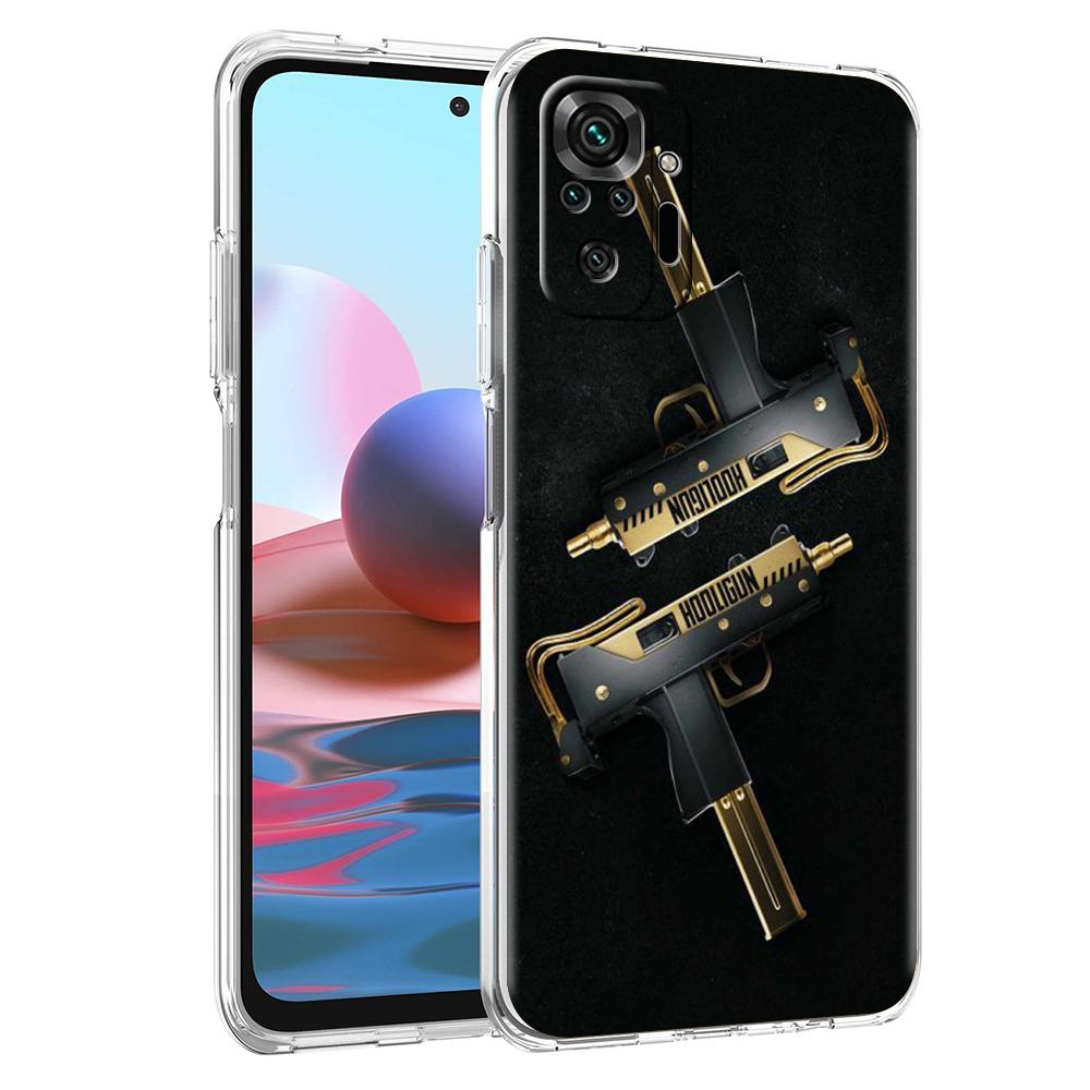 Прозрачный чехол для телефона с изображением пистолета и пуль для Redmi 10c Note 11 11T 8A 9A 9C 8 9 10 K40 Plus 12 Pro 4G Мягкая защитная крышка Capas