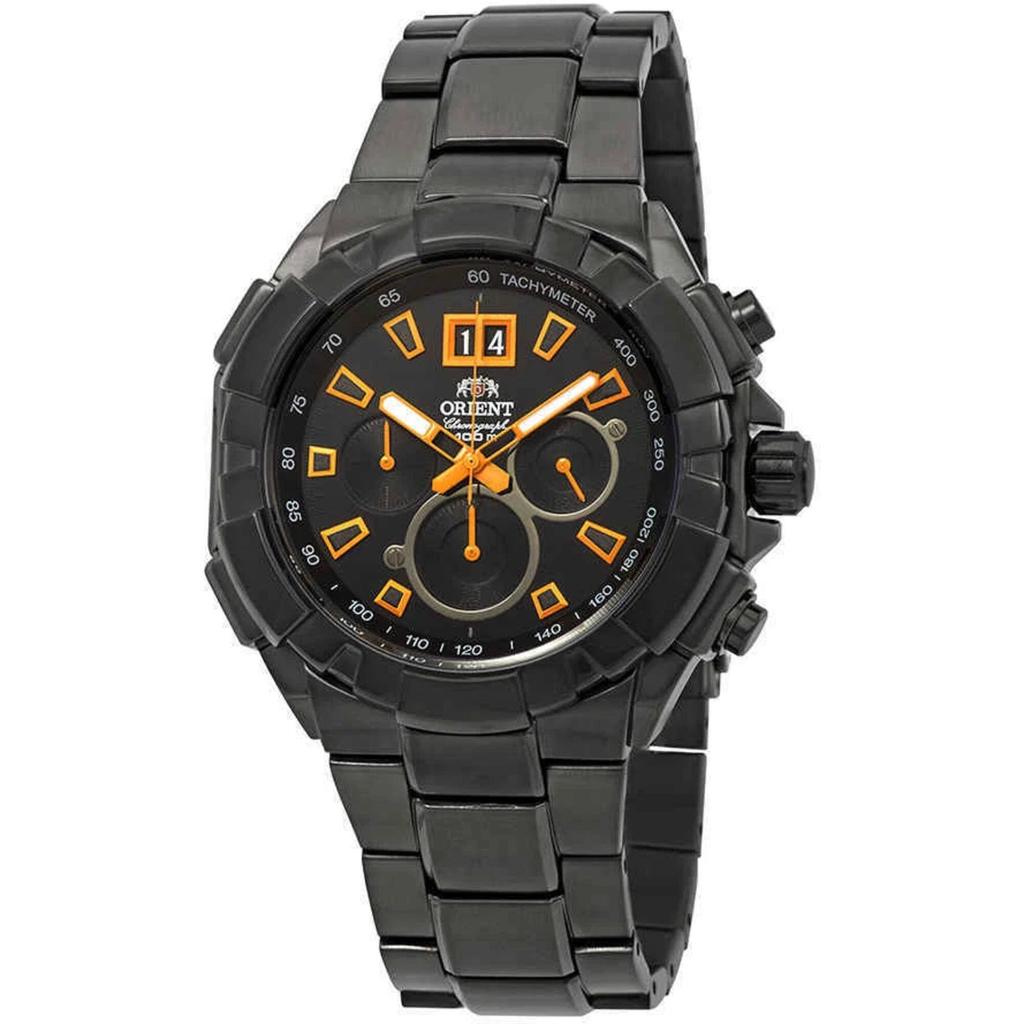 Orient Мужские часы Enterprise Chronograph с черным циферблатом FTV00006B