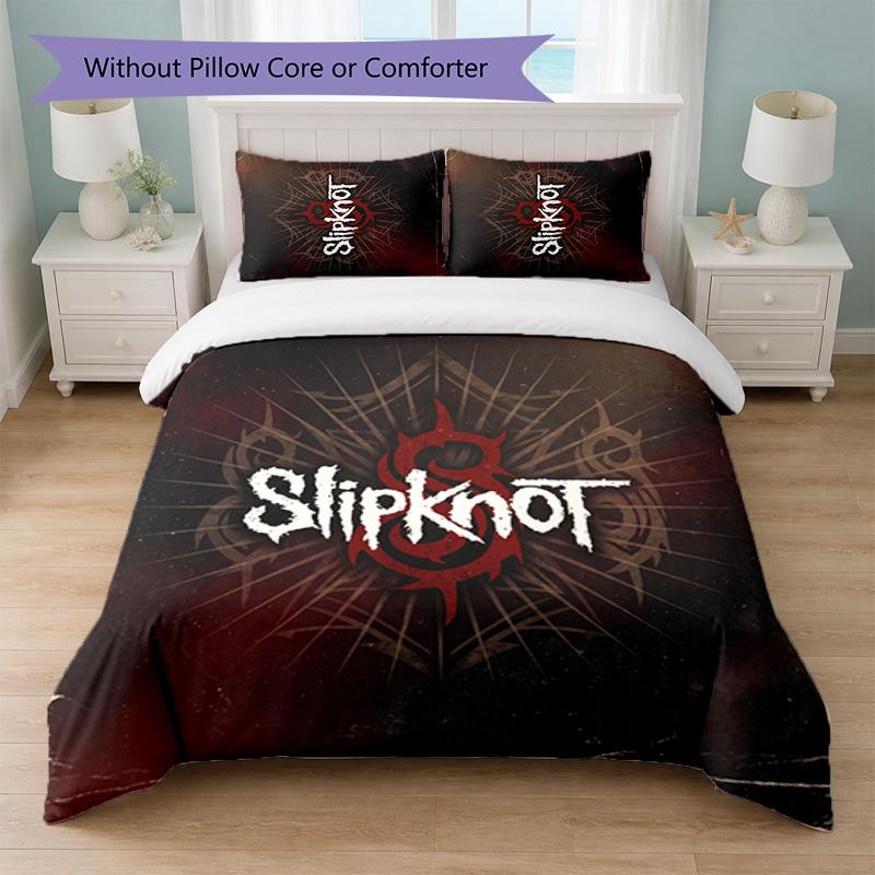 Slipknot Print 3Pcs Bedding Set Duvet Cover With Two Pillowcases Soft Bed Linen For Household Bedroom