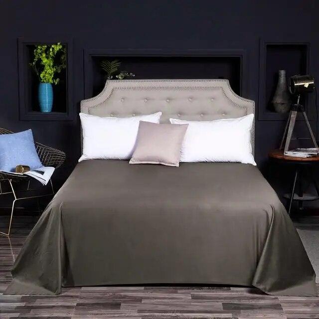 40 однотонных простынь из 100% египетского хлопка, атласное покрывало, длинное штапельное хлопковое наматрасник, белое, фиолетовое, желтое, постельное белье