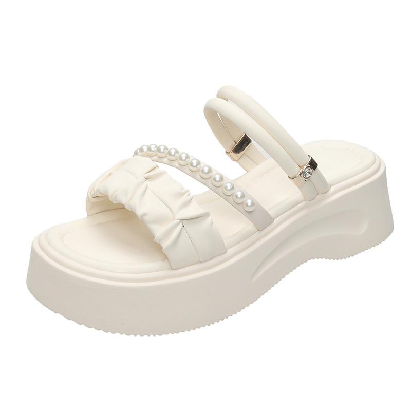 Фея с юбкой, две носки, сандалии, тапочки, женские, летние, уличные, с толстой подошвой, увеличивающие рост, пляжные сандалии, модная женская летняя дышащая обувь