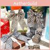 Chic Leopard Print Polyester Ribbon For Diy Christmas Decorations And Crafts