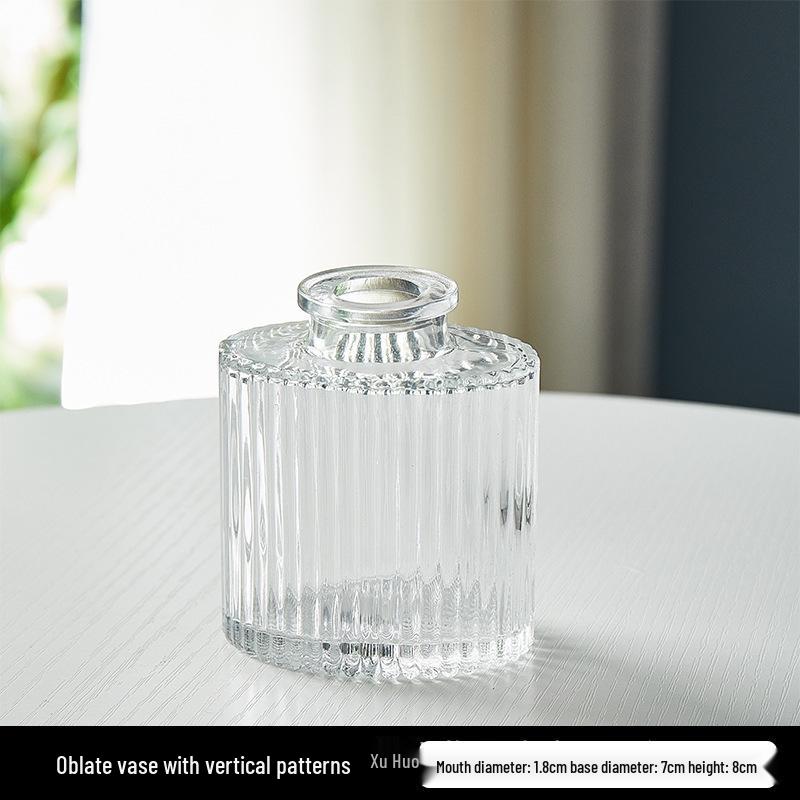 Европейская ваза из рельефного стекла в стиле легкой роскоши для гостиной, для цветочных композиций - Прозрачный гидропонный орнамент