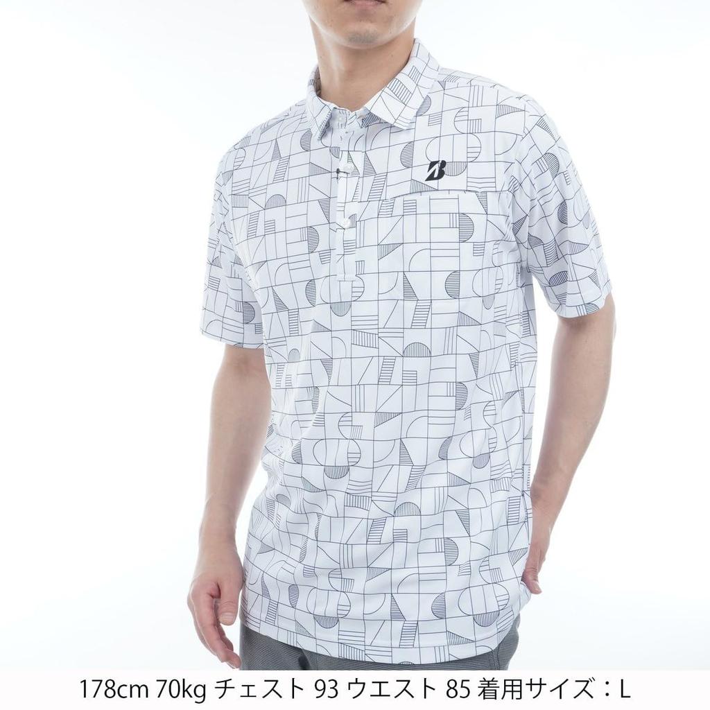Bridgestone Golf Retro Short Sleeve Pocket Shirt EGM03A Men's White
