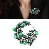 Vintage Green Agate Brooch Handcraft With Intricate Carving and Alloy Accent for Elegant Jewelry Enthusiasts Wear