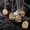 Pendant 12 Constellation Necklace Neck Jewelry Vintage Golden Necklace  Vacation