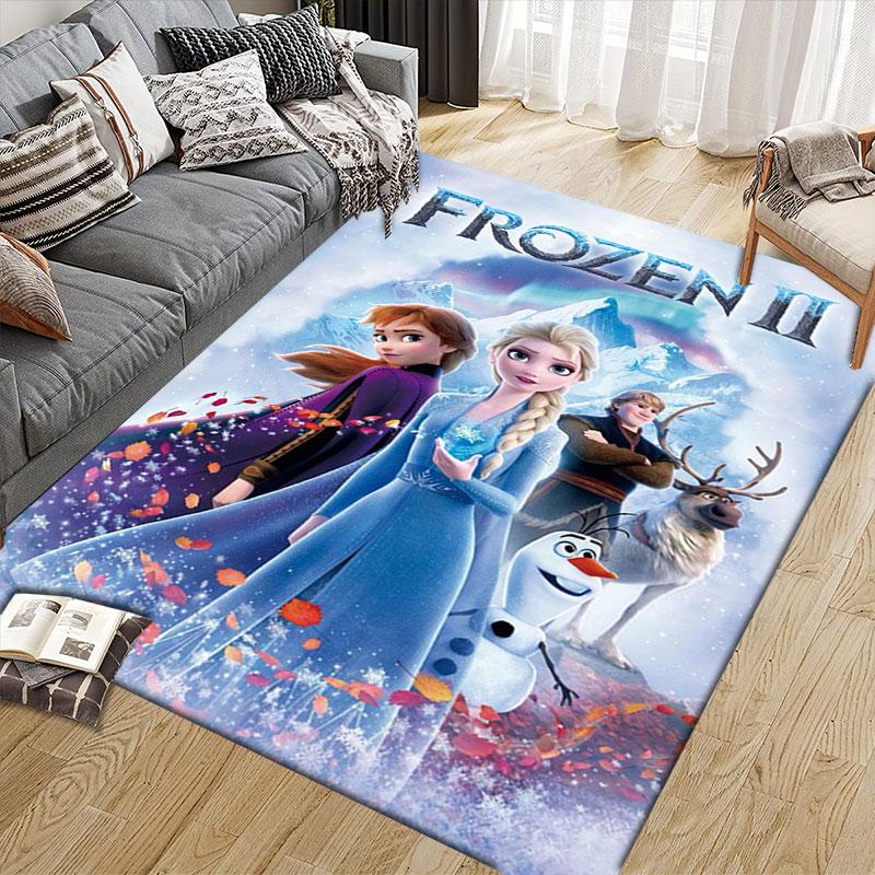Frozen cartoon print decorative rug/doormat, suitable for entrances, balconies, kitchens, and bedrooms.