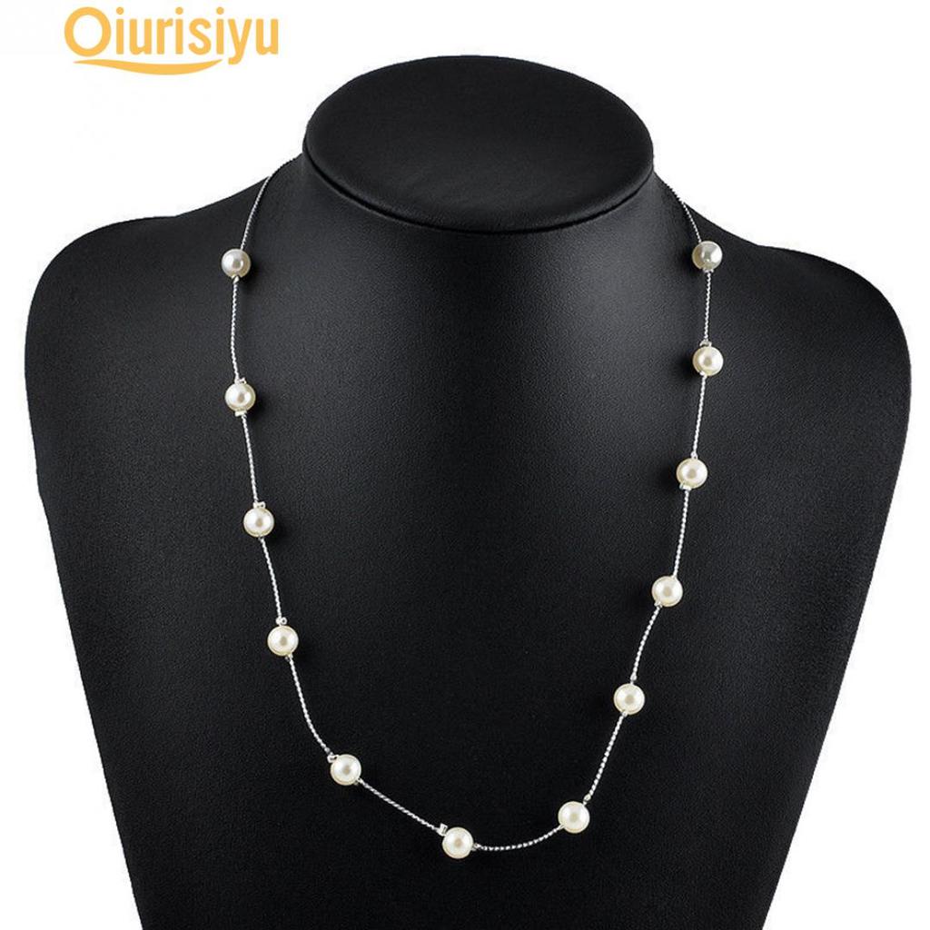 Women Faux Pearl Charm Pendant Chain Choker Short Necklace Jewelry Fashion Jewelry