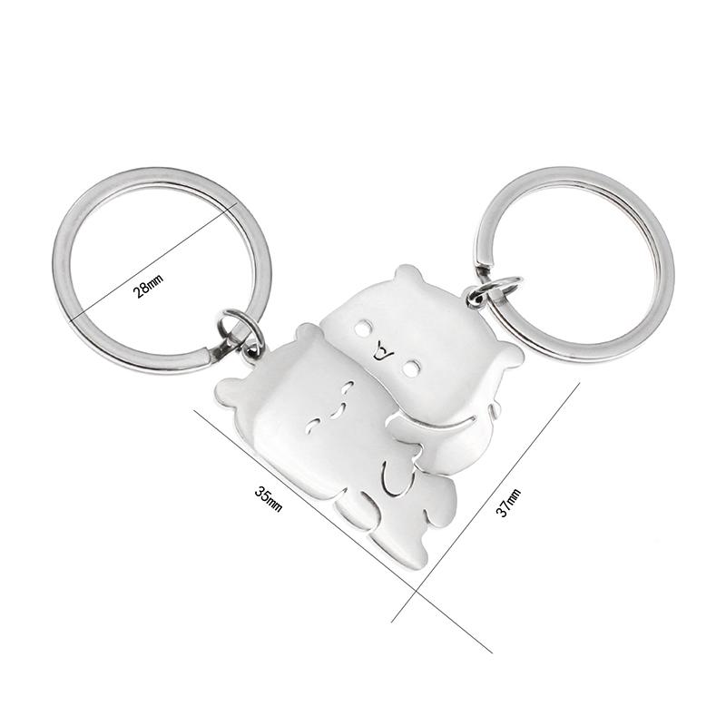 1 пара забавных уникальных брелоков с милым дизайном в виде медведя, подарок на День святого Валентина для пары, высококачественный брелок, забавный кулон для студенческой сумки.