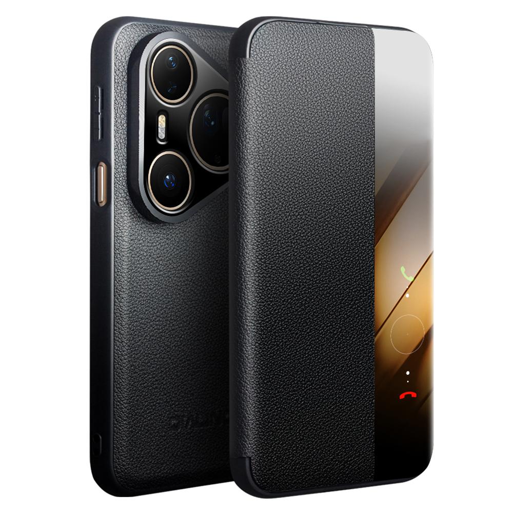 QIALINO Чехол для Huawei Pura 80 Ultra с окошком, автопробуждение/сон, откидная крышка из натуральной коровьей кожи