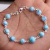 Natural Larimar Bracelet, Women Jewelry, 925 Sterling Silver, Designer Bracelet, Anniversary Gift, Bridesmaid Gift, Silver Jewelry