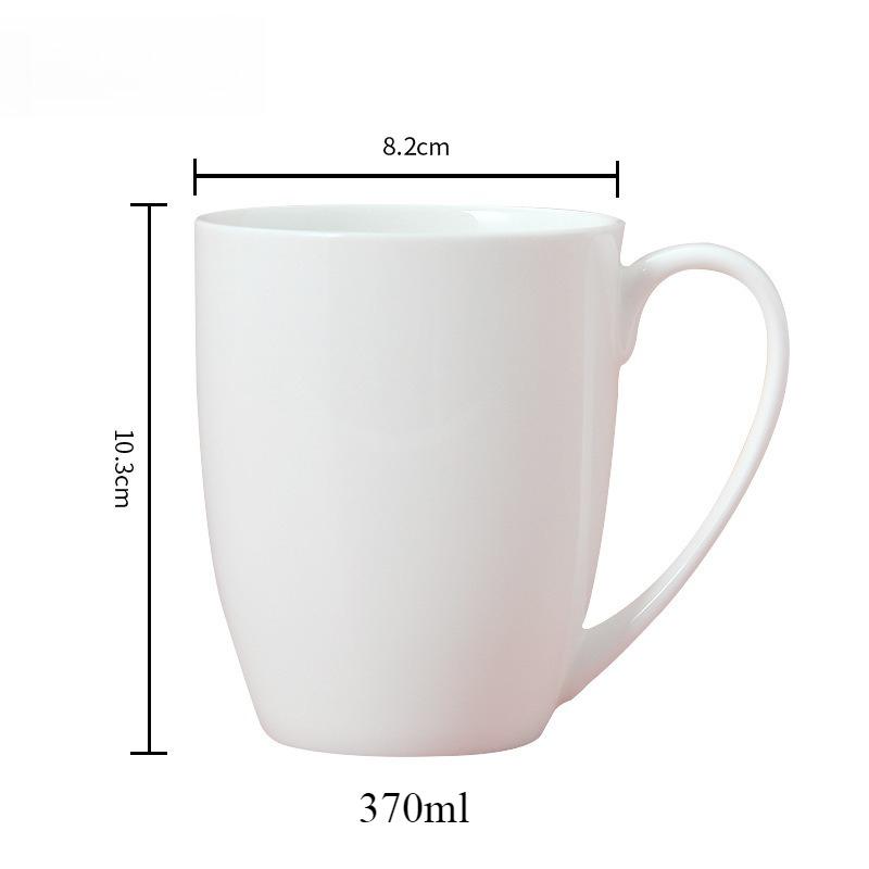 2 шт. Кофейная кружка из костяного фарфора 370 мл Керамическая чайная чашка Белые кофейные кружки для латте, чая, капучино, какао - Можно использовать в микроволновой печи