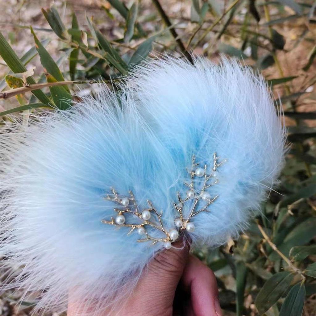 Супер Фея Перо Заколка для волос: Корейский белый ханьфу и аксессуар в стиле мори