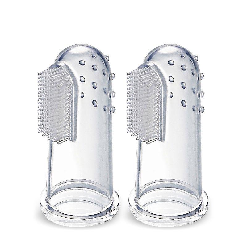 2pcs Baby Kids Finger Silicone Gum Brush Deciduous Infant Toothbrush Clear Massage Brush