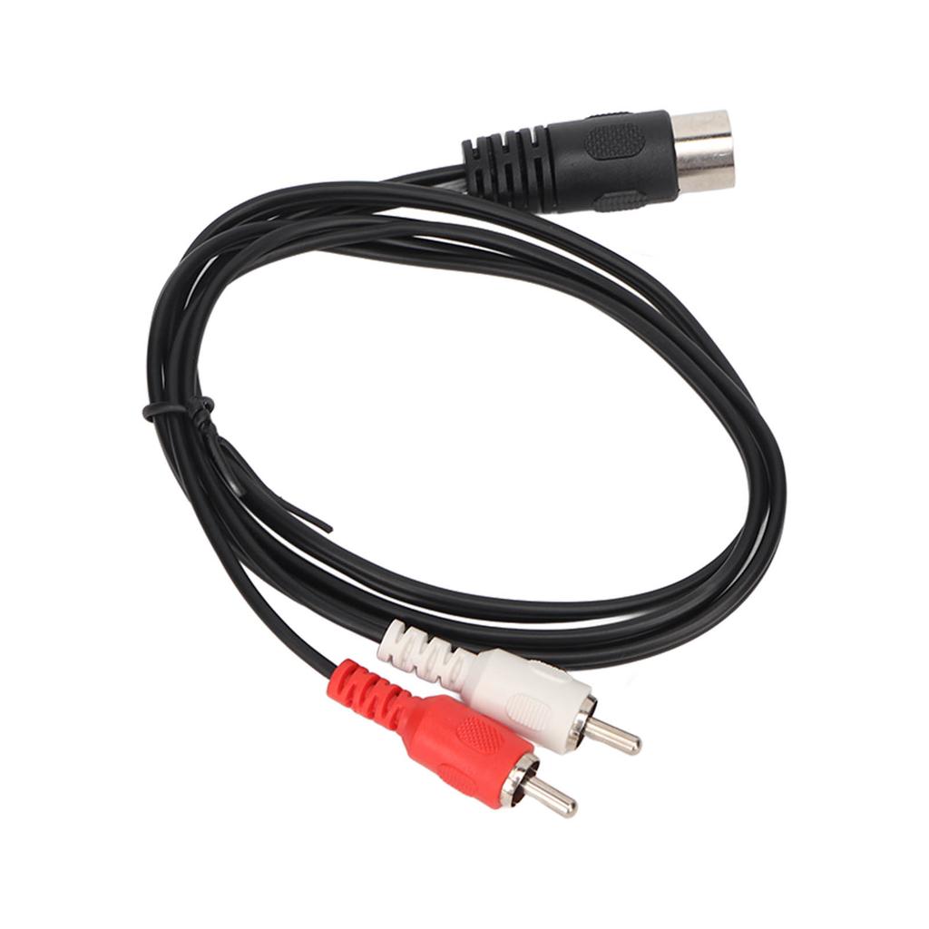 DIN 7PIN Male To 2RCA Male Cable Double Shielding Free Bending 2RCA Sound Adapter Cable 3.3ft