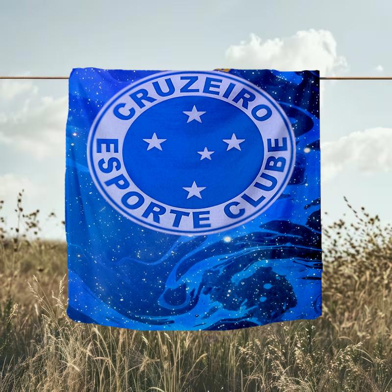 1PC Cruzeiro Esporte Clube Crest Printed Soft Flannel Blanket Throw for Adult Bedroom Living Room Sofa Camping Travel Fan gifts Christmas Gifts
