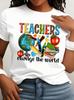 Teacher Print Tshirt Allseason Short Sleeve Casual Top Unisexs Clothingteachers Essential Supplies Teachers Gift