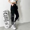 Spring Autumn Harem Casual Women's Pants Streetwear Cotton Ribbons Joggers Ankle Length Cargo Pants For Girls
