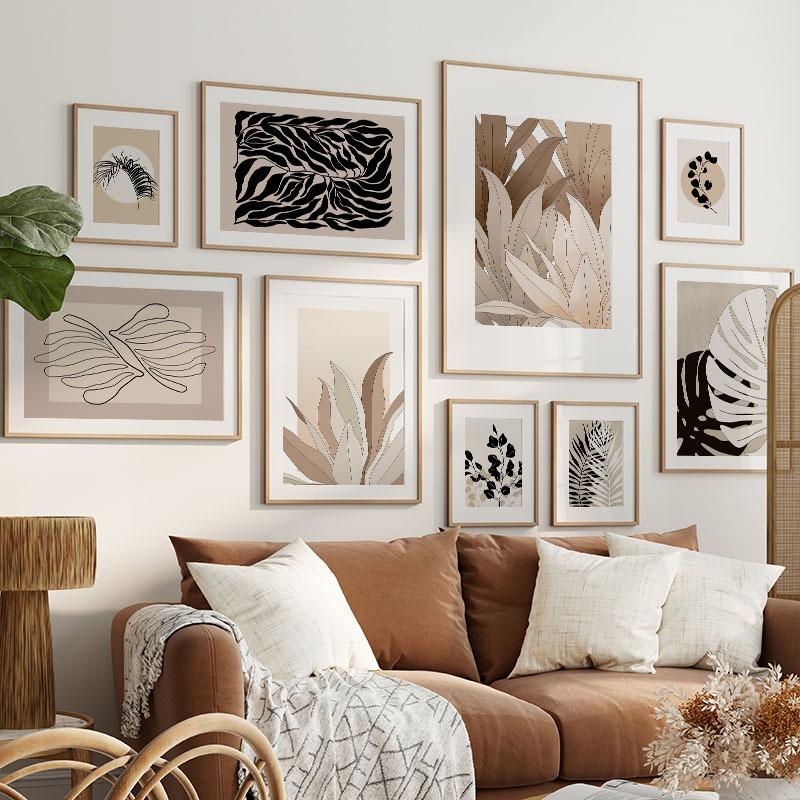 Abstract Minimalism Monstera Leaves Wall Art Posters Prints Nordic Canvas Painting Bar Hotel Wall Pictures For Living Home Decor