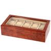 IGIMI Wooden Watch Box Maple Burl Style 10 Pieces Collection Case with Window IG04021005003 Wrapping Included IG-ZERO71-5W