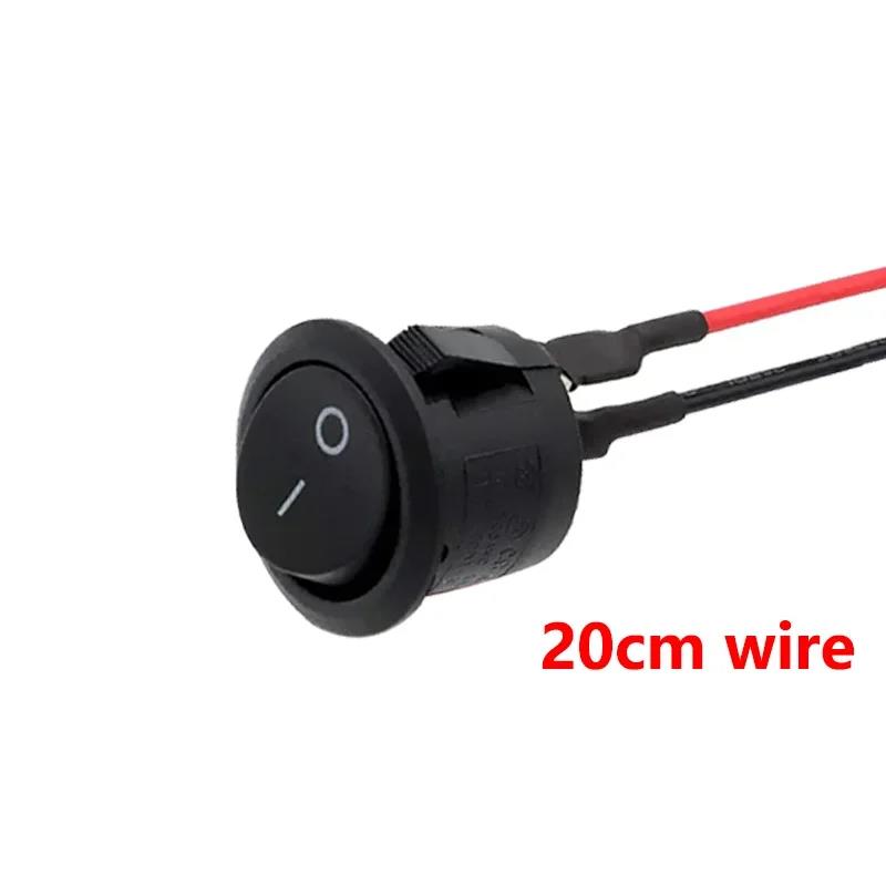 5Pcs KCD1 Mini Rocker Switch 6A/250V 10A/125V Power Switch ON OFF with Wire Cable Toggle Switch for Car Automotive Boat