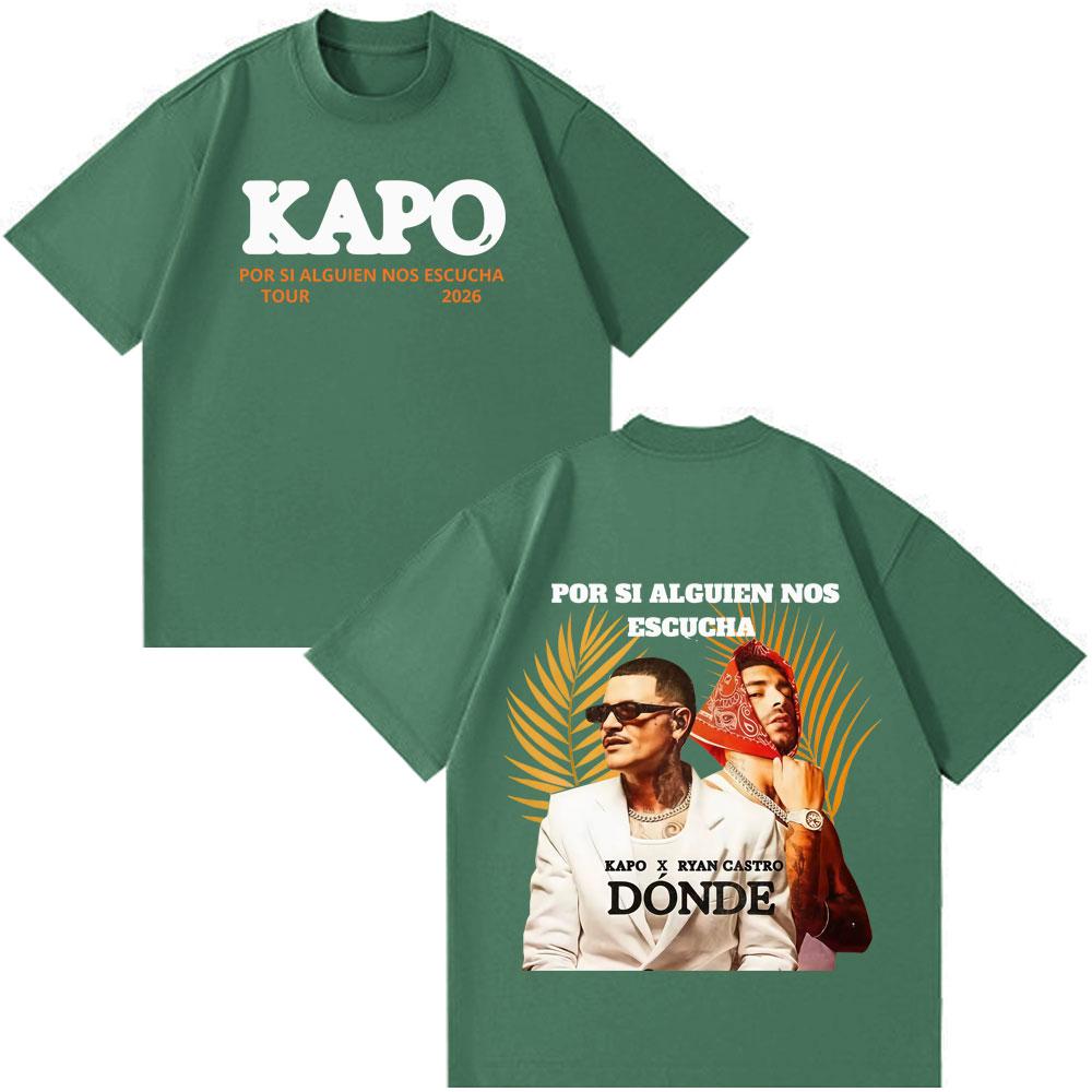 Rapper Kapo Por Si Alguien Nos Escucha Album Tour 2026 Print T Shirts Men Women Fashion Tshirt Loose Vintage TShirts Fan Gifts