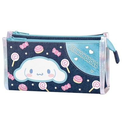 Kamio Japan Cinnamoroll Denim Double Zipper Pen Pouch 074131 CINNAMOROLL Sanrio
