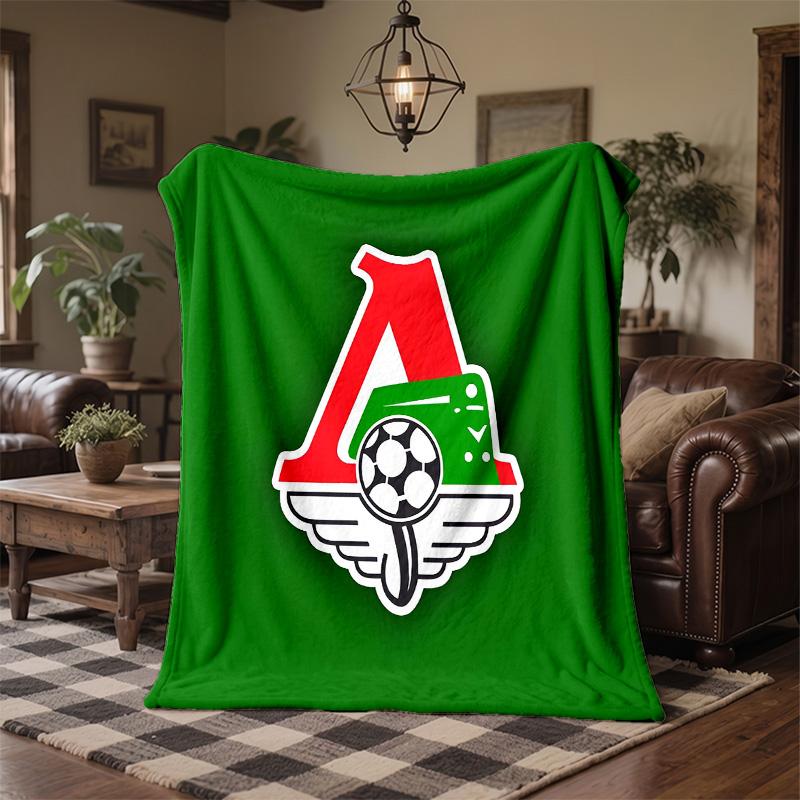 Lokomotiv Moscow Print Flannel Blanket Soft Warm Sofa Bed Throw Blanket For Home Office Bedroom