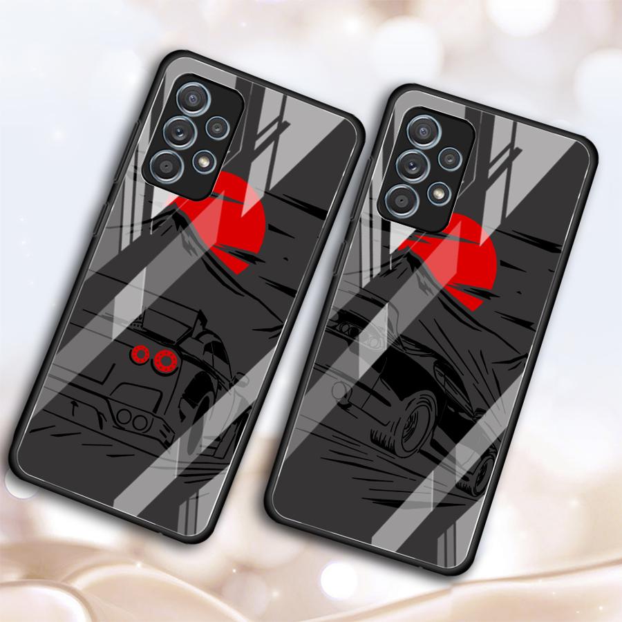 Мультяшный чехол с закатом и машиной для Samsung Galaxy A73 A34 A16 A02 A14 A30 A51 A52 A36 A71 A12 A10 A13 A20 A15 A50 A21 A06 A56 A35 A25