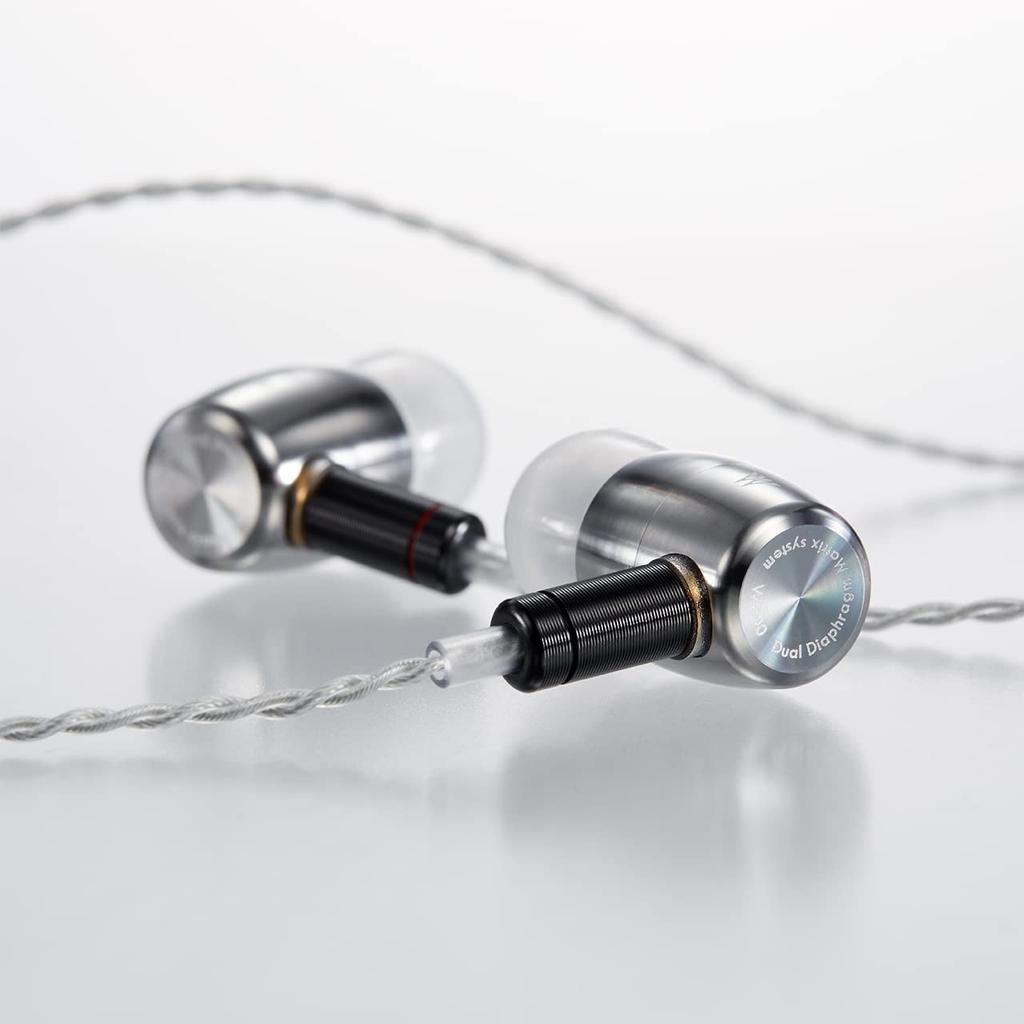 Radius Double V Series Titanium Alloy Housing Audio MMCX Detachable Titanium Alloy DDM Type HP-W300 High-Resolution Earphones High-Resolution Audio,