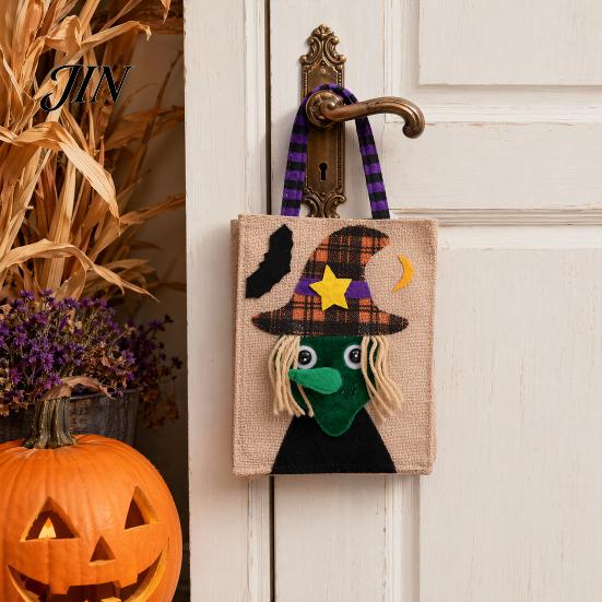 Eco-friendly Halloween Bags Trick or Treat Bags, Kids Candy Non Woven Pumpkin Ghost Handbag for Tote, Reusable Goodie Spooky Party Favor Gift