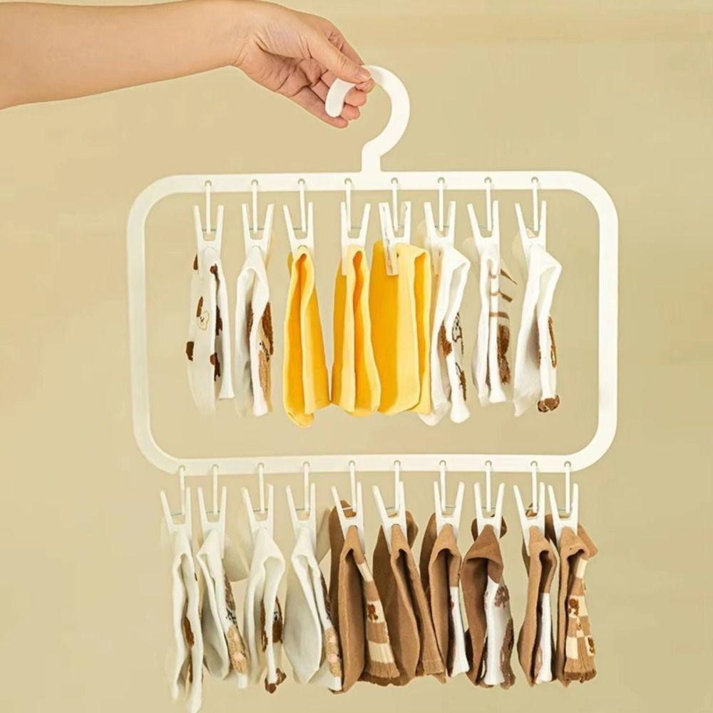 Detachable Multi-clip Sock Holders Portable Children's Hook Hanger Sock Drying Rack Home