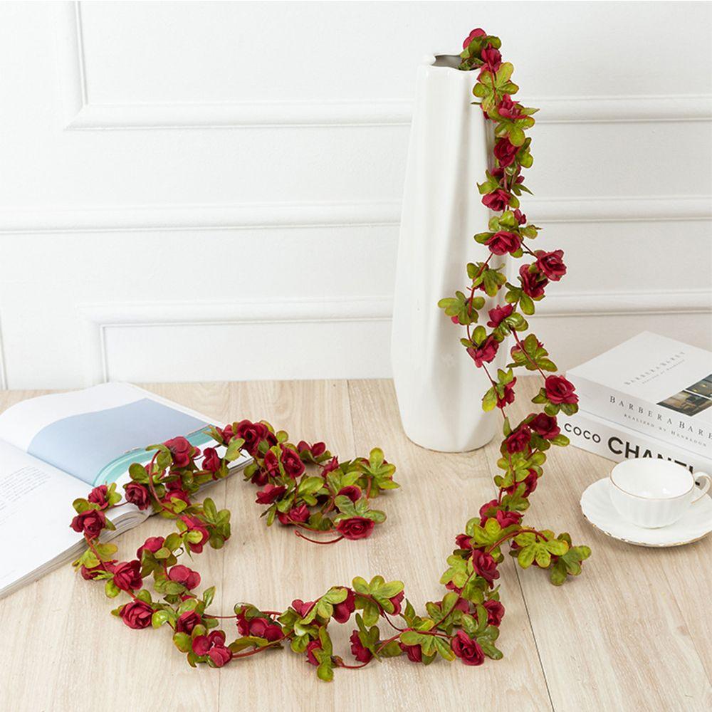 Wedding Decor Rose Garland Garden Arch Fake Plant Vines Flowers Garland Artificial Rose Flowers