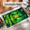 Frog Theme Crystal Velvet Floor Rug Personalized Custom Name Text Warm Carpet Home Decoration