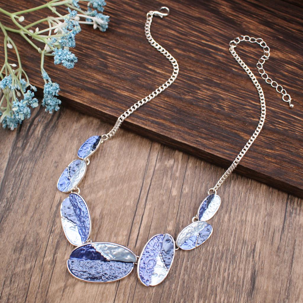 Эмалевое геометрическое ожерелье в виде морской звезды, женское простое высококлассное ожерелье с нерегулярным цветком