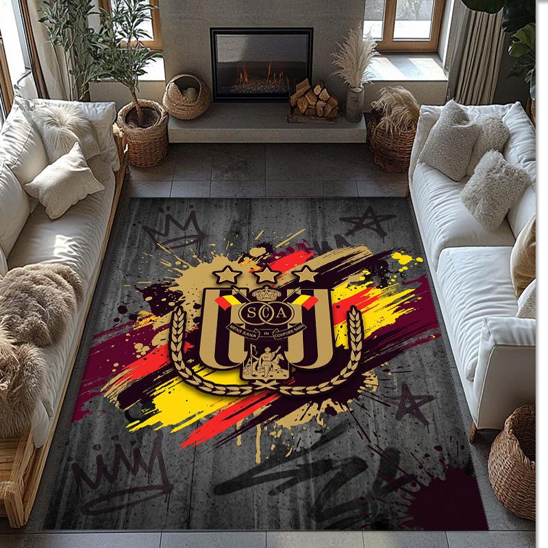 Anderlecht FC Soccer Football Pattern Soft Area Rug Non Slip Indoor Floor Carpet Sports Decor Mat for Bedroom
